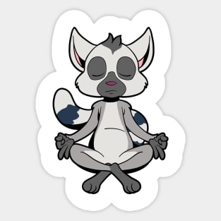 Kawaii lemur meditates with yoga Sticker